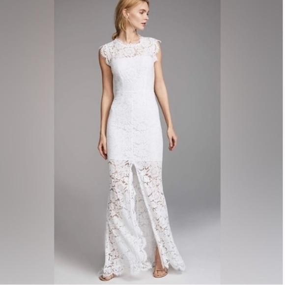 Rachel Zoe Estelle Dress Open Back Lace Gown Evening Engagement Wedding New Maxi - Picture 5 of 7